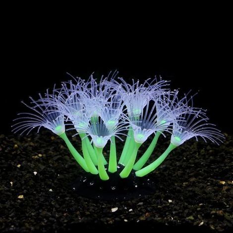 Phosphorescent silicone artificial coral for aquariums, realistic decoration safe for fish, fresh and salt water (1/5)