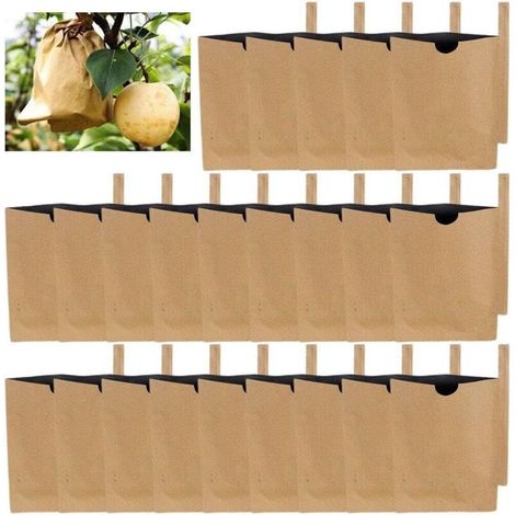 Traubenschutzbeutel für Obst und Gemüse, 100 Stück, Papier, insekten- und vogelabweisend, wasserdichter Obstschutzbeutel (1/4)