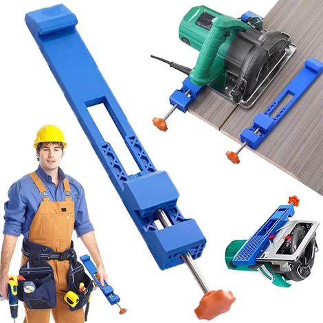 Guide de base réglable pour fraises électriques, pince de positionnement pour scies circulaires et fraiseuses, guide de coupe de bois de précision, rail de guidage pour une coupe précise (1/5)