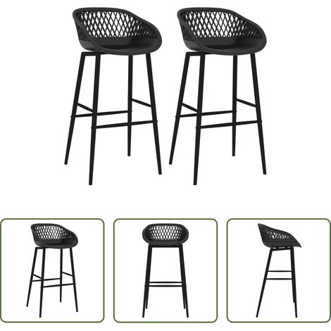 Barhocker - Barhocker 2 Stk. Schwarz (1/5)