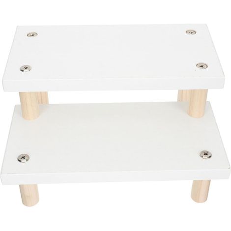 Présentoir à Figurines et Bois Blanc pour Exposer Étagère de Rangement Pratique à Installation Facile D'escalier Jouets Statuettes (1/5)
