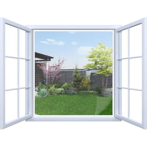Moustiquaire Fenetre Transparente Universelle - Réglable en Taille - Ne Nécessitant Aucun Perçage - Moustiquaire Ajustable - Bricolage,(130 cm x 150 cm, Lot de 2, Blanc) (1/5)