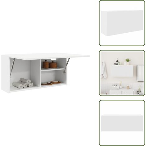 The Living Store Bad-Wandschrank Weiß 80x25x40 cm Holzwerkstoff - Holzschrank (1/5)