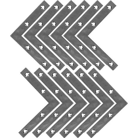 Flat Square 12 Pieces L-Shaped Mounting Bracket 100100152mm Galvanized Steel Metal Bracket for Assembly, Shelf, Wood etc. (1/5)