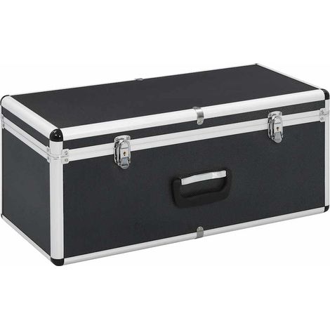 vidaXL Cajas de almacenamiento 2 unidades aluminio negro (1/2)