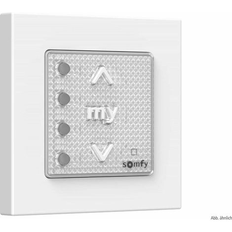 Émetteur mural radio SOMFY II 4 canaux, Smoove 4 Mode IN, avec cadre, 1871345