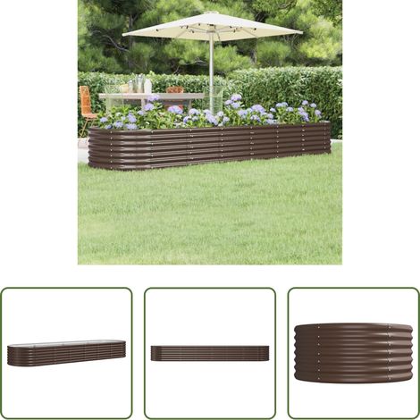 Pflanzkübel -  Hochbeet Verzinkter Stahl 296x80x36 cm Braun (1/5)