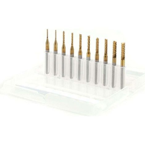 AMXCNOY 10 Stück Hartmetall-Schaftfräser zum Gravieren, Schnitzen, Bohren und Fräsen (1-3 mm) (1/4)