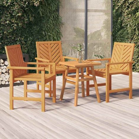 vidaXL Garden Dining Chairs 3 pcs Solid Wood Acacia (1/5)
