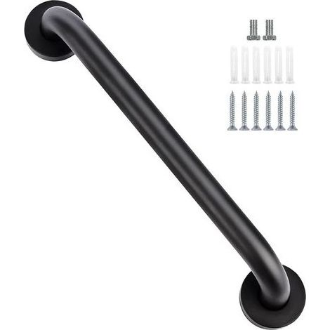 Barre d'appui de baignoire, poignée d'équilibre de sécurité, poignée de sécurité pour baignoire pour personnes âgées et handicapées, 40 cm, noir mat (1/5)