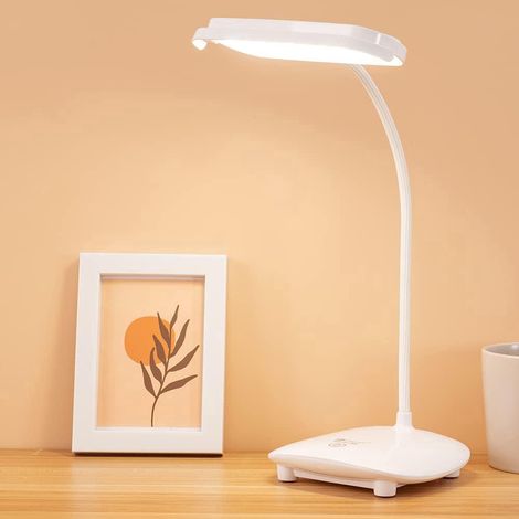 Lot de 2 lampes de bureau sans fil rechargeables par USB, 40 LED, 13 200 mAh, lampe de lecture pour enfants, 3 couleurs, 3 modes, intensité réglable, lampe tactile, lampe de chevet à piles (1/5)