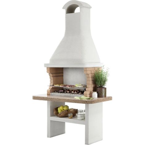 barbecue a carbonella in cemento palazzetti "limassol" 128x71x243 cm