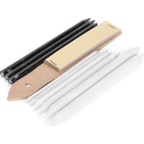 10Pcs Charcoal Sketch Drawing Tool with Sandpaper Blending Stump Paiting Supplies (1/5)