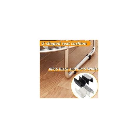 16PCS Patin Chaise de Table en Forme de u, 25 mm Patin Chaise, Tampon Chaise, Patins pour Chaises, Tapis de Chaise Antidérapant et Silencieux (1/4)