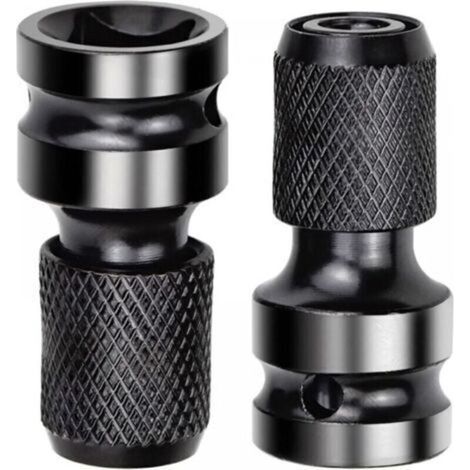 Two 1/2-inch to 1/4-inch square drive adapters for impact wrenches and screwdriver bit holder. (1/4)
