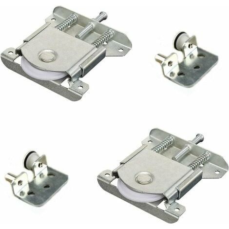 2 Pièces Roulette de Porte Coulissante Placard, Roues de Rouleau de Meuble Coulissantes, Guides de Coureurs pour Porte Coulissante de Fenêtre de Placard D'armoire,Meubles en Métal Poulie (1/5)