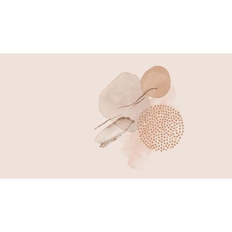 Papier peint panoramique design pastel idéal salon Tapisserie panoramique rose & beige abstraite Papier peint panoramique idéal chambre adulte (1/2)