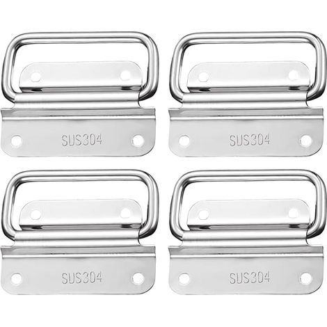 75mm Stainless Steel Folding Handles - Universal Carry Handle for Tool Boxes - Silver (1/5)