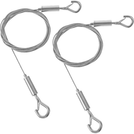 Lot de 2 fils suspension réglables en acier inoxydable avec crochets, (1/5)