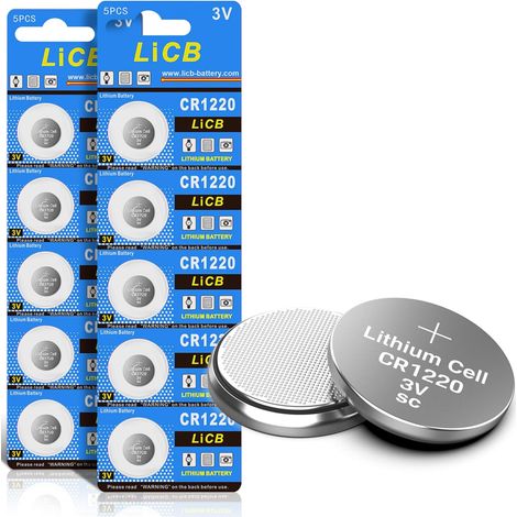 CR1220 - Lot de 10 piles bouton au lithium - 3 V (1/5)