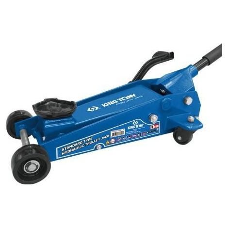 Gato hidráulico de carretilla KT 3 toneladas modelo 140-520mm, ideal para levantar vehículos, diseño tipo "zapa", resistente, estable y de gran capacidad de carga