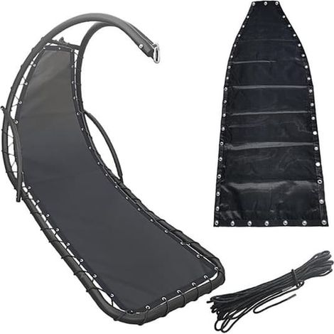 Kit de remplacement de filet et de corde pour chaise suspendue, accessoires de chaise longue d'extérieur/intérieur, capacité de 150 kg (structure non incluse) (1/5)
