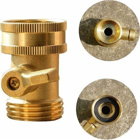 Absperrventil für Gartenschläuche aus Messing, 3/4"-Absperrventil aus massivem Messing mit 4 zusätzlichen Gummidichtungen (1/4)