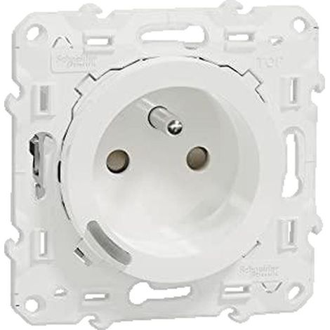 Schneider Electric Wiser Odace 2P+T toma de corriente blanca