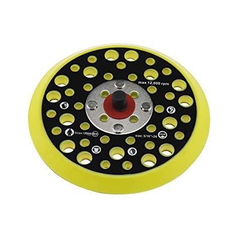 Plateau de Support 125mm 5 pouces Compatible avec Mirka Ceros/Deros 44 Trous 5/16 Fixation de Fil Ponceuse Crochet et Boucle Support Accessoires pour Outils Électriques (1/5)