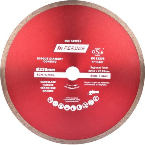 Disque Diamant Continu 230 x 22.2mm FEROCE (1/2)