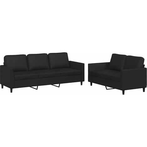 Maison Exclusive - Set di Divani 2 pz con Cuscini Nero in Similpelle