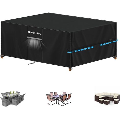 Housse de protection imperméable pour meubles de jardin 420D Oxford 230x130x90cm (1/5)