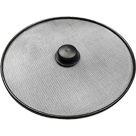 Grille anti-éclaboussures en acier inoxydable, protection anti-gravité, grille anti-éclaboussures pour poêle à frire-25.00X25.00X3.00CM-Black (1/3)