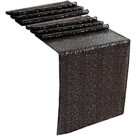 Pailletten-Tischläufer, Glitzer-Tischläufer für Hochzeit, Geburtstag, Festival, Bankett-250x30cm-Black (1/3)