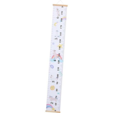 Toise pour enfants GLEAVI, motif animaux, en bois et toile, à (1/5)