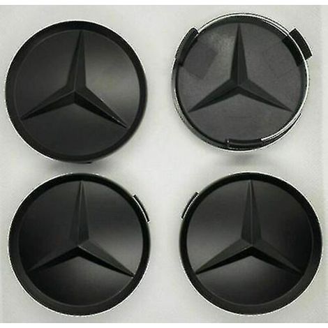Mercedes Radnabenkappen aus Leichtmetall, mattschwarz, 75 mm, 4er-Set