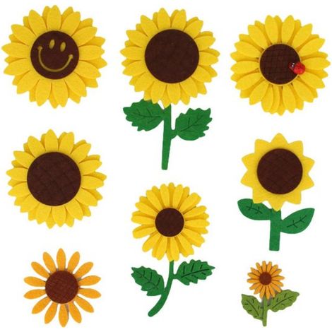 Aufkleber,8er-Pack,Sonnenblumenaufkleber,Taschenverzierungen,Dekorative Aufkleber,Ideal zum Dekorieren von Taschen,Haarspangen und vielem mehr (1/5)