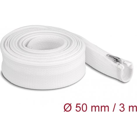 Delock Manga trenzada con cierre de cremallera resistente al calor 3 m x 50 mm blanco
