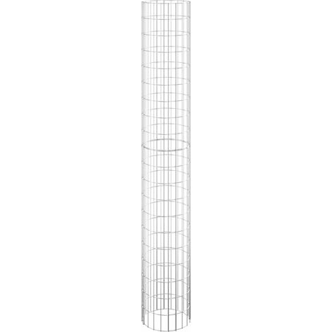Jardinière, Pot de Fleurs d'extérieur, Lit surélevé à gabion circulaire Acier galvanisé Ø30x200 cm OIB4869E (1/5)