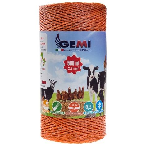 Hilo Conductor Redondo Para Pastor Eléctrico Cerca Eléctrica 500 MT 2,2 Mm² Valla Eléctrica Valla Electrificada Para Animales Vacas Caballos Perros Cerdos Gallinas Zorros Gemi Elettronica