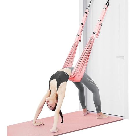 Sangle de Yoga, Hamac de Yoga Aérien Kits, Bande d'exercice, Bande Extensible à la Taille pour Danse, Ballet, Fitness Splits Musculation Maison (1/5)