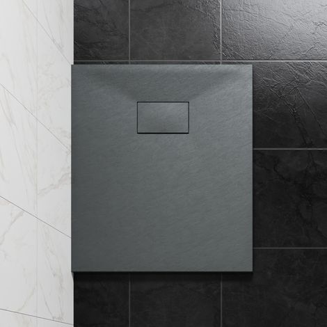 NRG 900 x 700mm SMC Anthracite Rectangle Slate Effect Bathroom Shower Tray (1/5)
