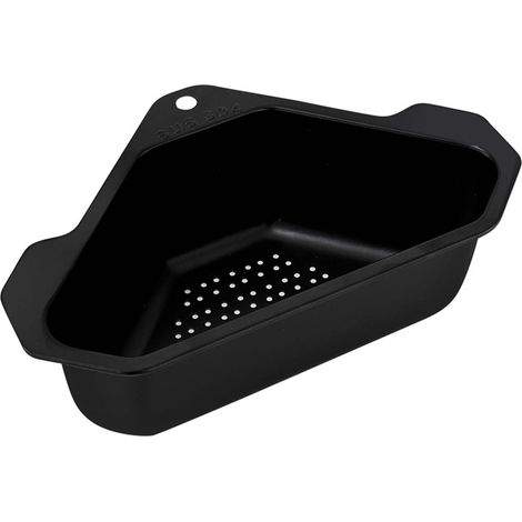D'éVier en Acier Inoxydable 304, Panier Triangulaire éVier Cuisine éGouttoir, Panier Filtrant d'évier sans perçage avec ventouse, pour RinçAge Fruits, LéGumes (Noir) (1/4)