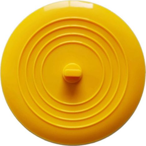 Bouchon de baignoire en silicone, 15,3 cm de diamètre, pour cuisines, salles de bains et buanderies, bouchon de vidange universel (1 pièce, jaune) (1/5)
