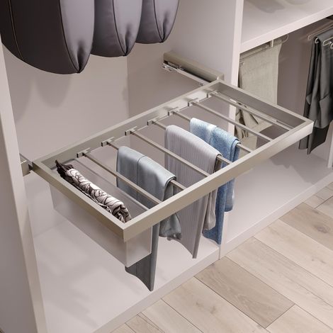Emuca Kit de 7 barras para pantalones gris piedra
