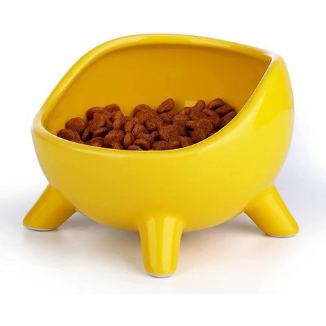 Gamelle pour chat (1 x 300 ml), Gamelle surélevée en céramique pour chat/chiot, Gamelle orthopédique inclinée pour chat/chaton adulte (1/5)