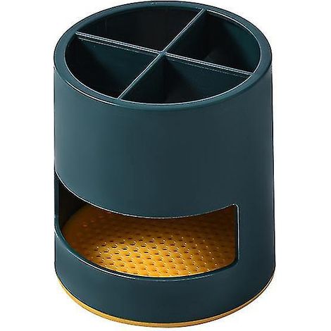 Belüfteter, schimmelresistenter Zahnbürstenhalter, stabiler kleiner Zahnbürstenbehälter, weiß/grün (1/5)