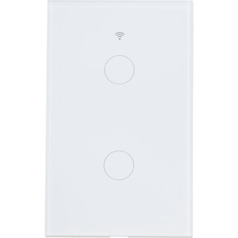 Interrupteur tactile en verre bidirectionnel de style américain Zigbee Graffiti, commande vocale, sans condensateur, blanc. (1/5)