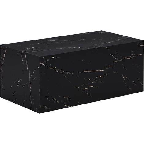 Home Deluxe – Table basse fixe en marbre noir – Dimensions 95 x 40 x 50 cm – Panneau MDF facile d'entretien – Construction stable et élégante (1/5)