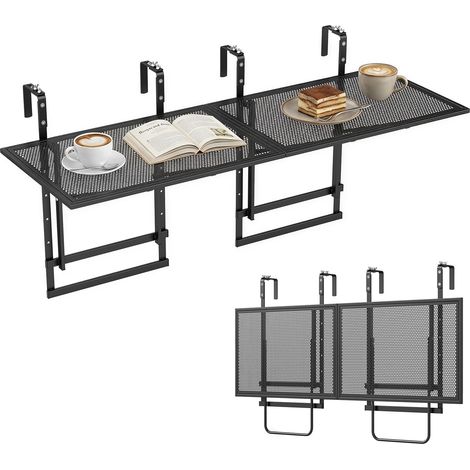 COSTWAY Lot de 2 Tables de Balcon Suspendue Pliable (1/3)